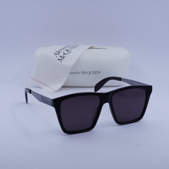 Alexander McQueen AM0352S 001 Square Sunglasses - Black/Grey - Picture 5 of 11
